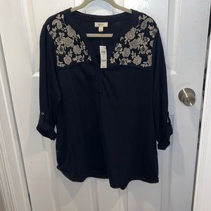 Black knit shirt